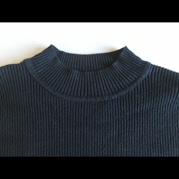 Black Ribbed Long Sleeve Top - Picture 3 of 3